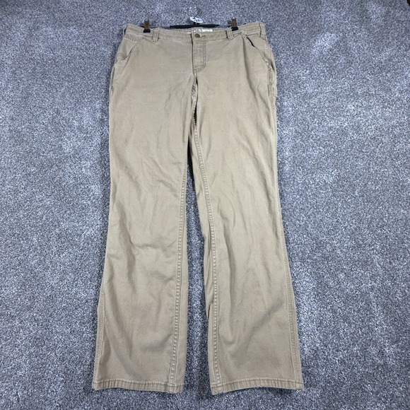 Carhartt Pants - Carhartt Womens Canvas Work Pants 16 Regular Khaki Loose Fit Rugged Flex
